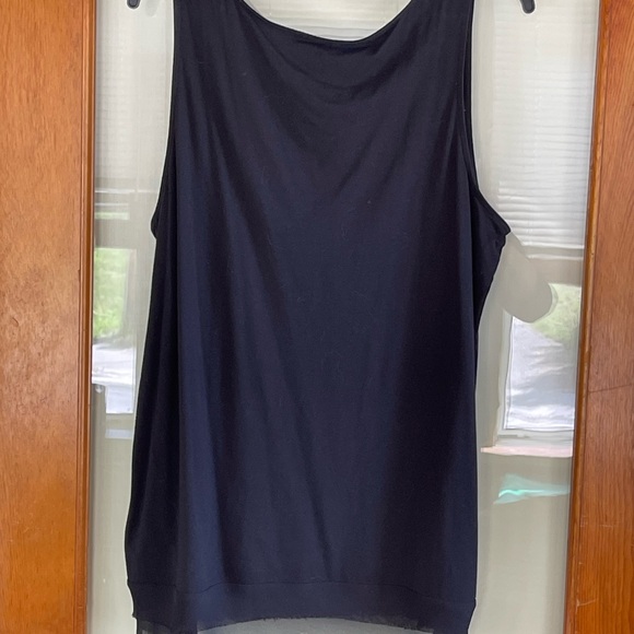 Coldwater Creek black tank w/chiffon edge 1X - Picture 2 of 8